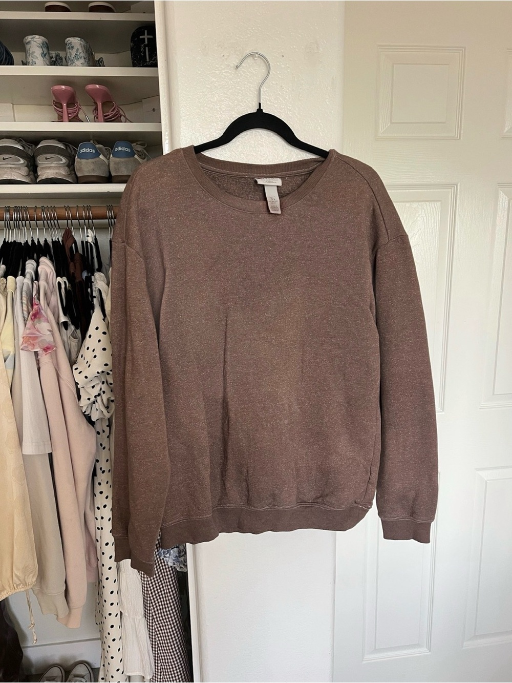Home Essentials Brown Crewneck Pullover Sweater